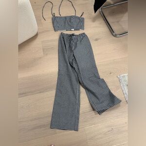 Black and White Gingham Two-Piece Set